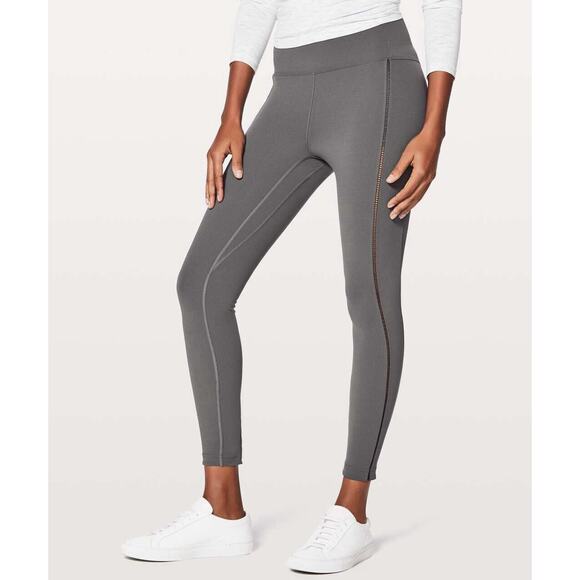 Lululemon Create Your Calm 7/8 Leggings Dark Shadow Grey Workout Gym Womens 4 - Picture 1 of 6